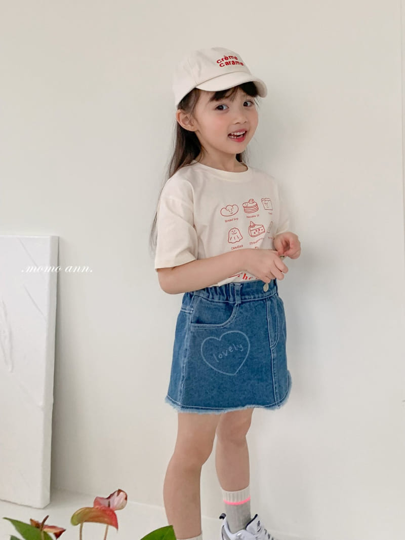 Momo Ann - Korean Children Fashion - #designkidswear - Heart Denim Skirt Pants - 9