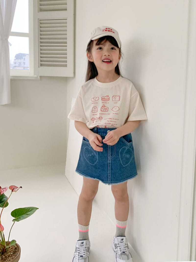 Momo Ann - Korean Children Fashion - #discoveringself - Heart Denim Skirt Pants - 10