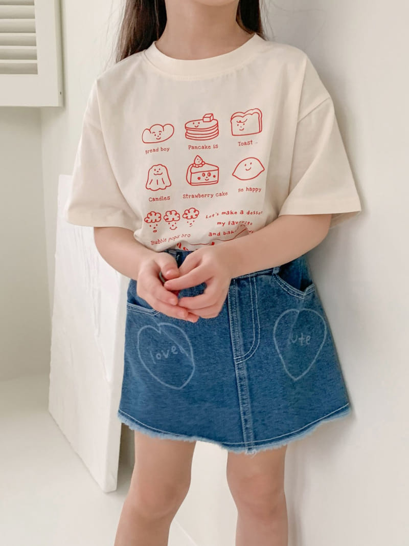 Momo Ann - Korean Children Fashion - #fashionkids - Heart Denim Skirt Pants - 11