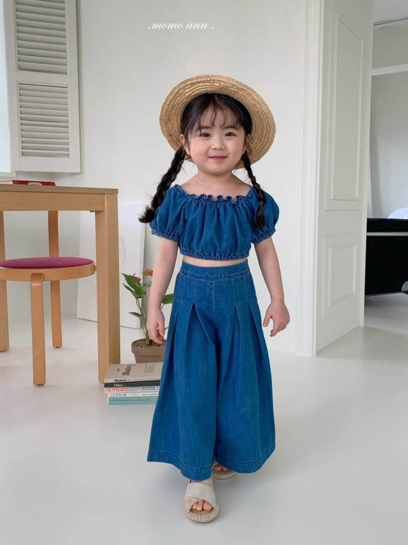 Momo Ann - Korean Children Fashion - #kidsshorts - Denim Crop Top - 3