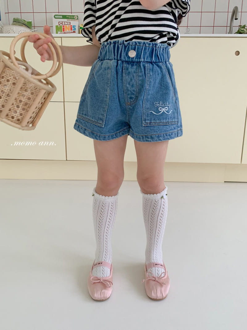 Momo Ann - Korean Children Fashion - #kidsstore - Pocket Denim Short - 2