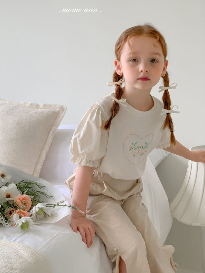 Momo Ann - Korean Children Fashion - #prettylittlegirls - Heart Embroidery Tee - 2
