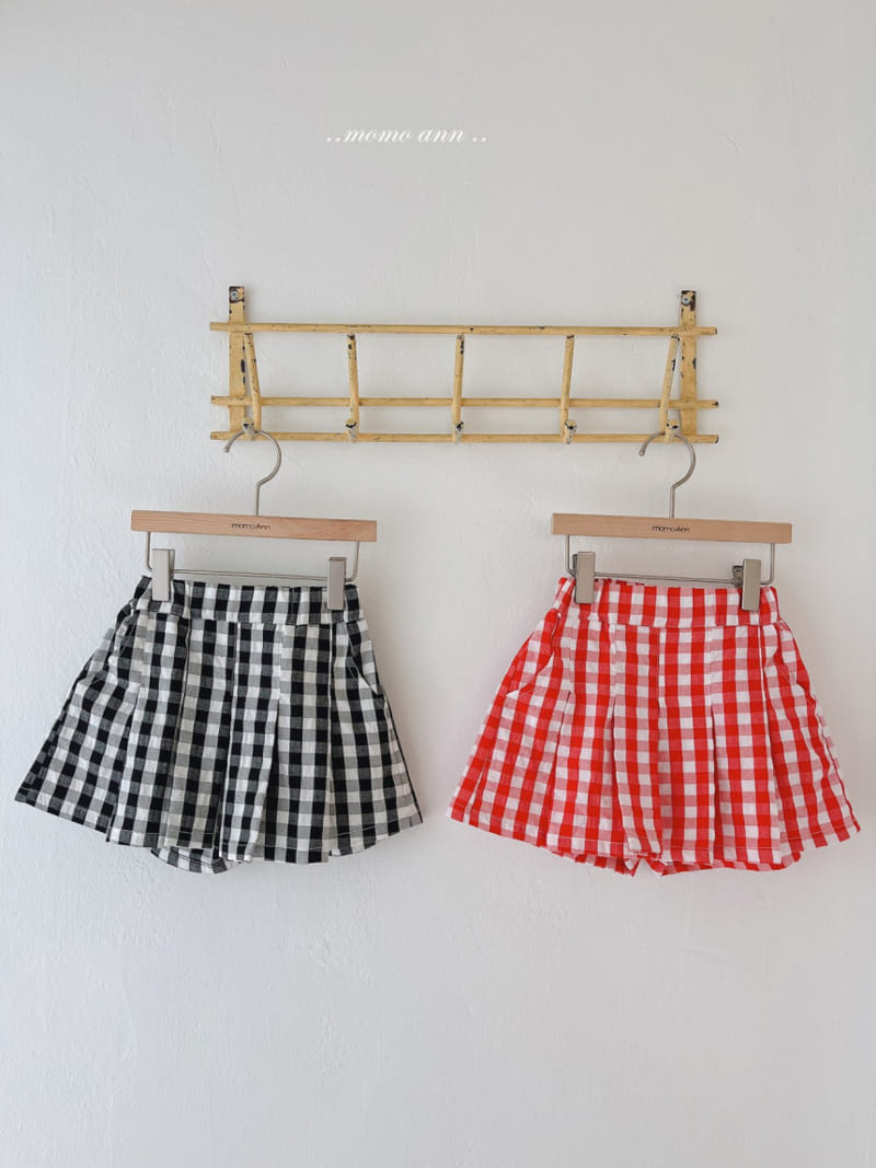 Momo Ann - Korean Children Fashion - #prettylittlegirls - Check Wrinkle Skirt Pants