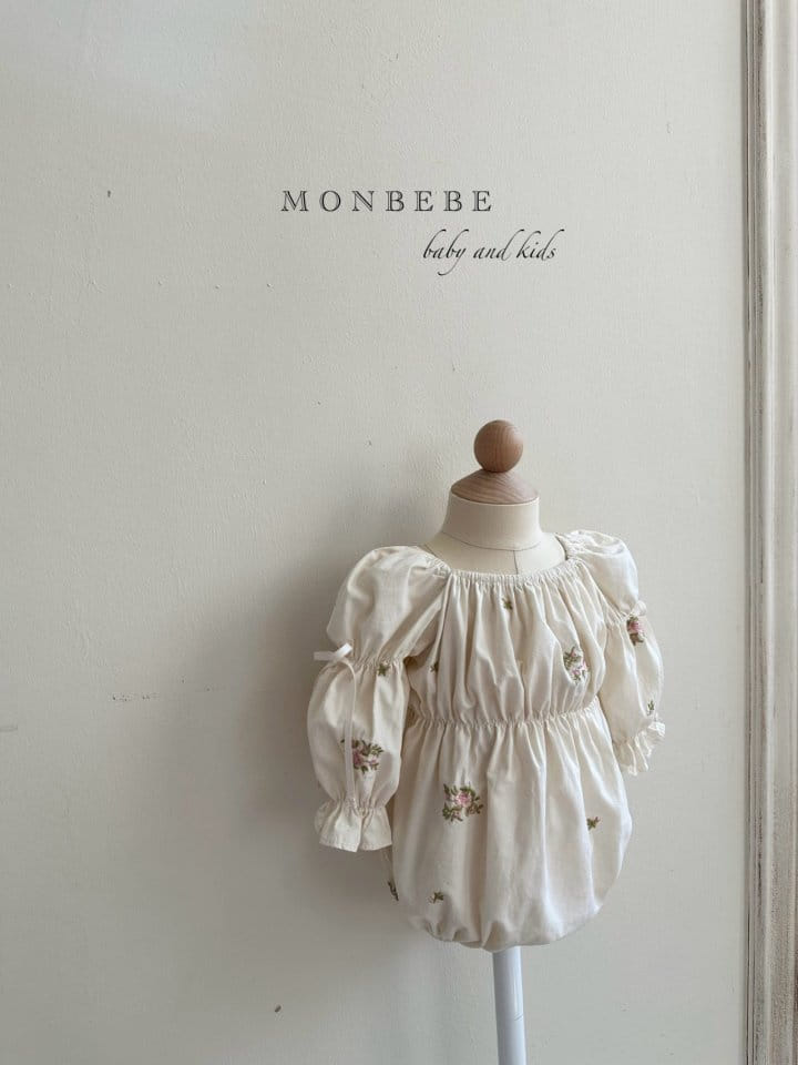 Monbebe - Korean Baby Fashion - #babyfever - Marigold Embroidery Body Suit - 3