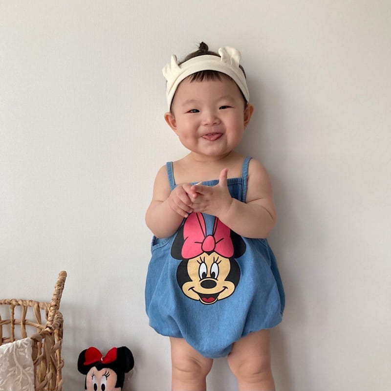 Moran - Korean Baby Fashion - #babyboutique - Hello Denim Sleeveless Body Suit - 5