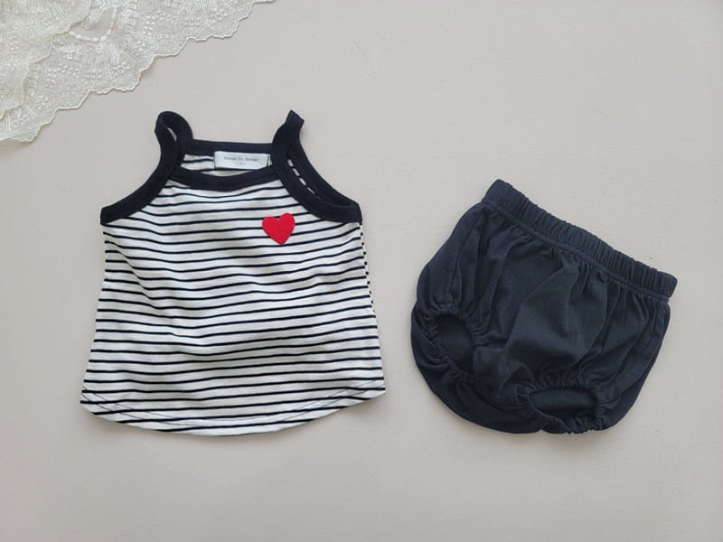 Moran - Korean Baby Fashion - #babyboutique - Basic Sleeveless Bebe Top Bottom Set - 4