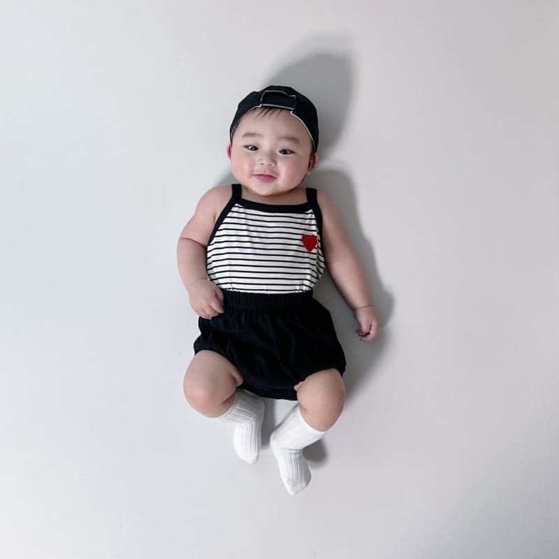 Moran - Korean Baby Fashion - #babyfashion - Basic Sleeveless Bebe Top Bottom Set - 6