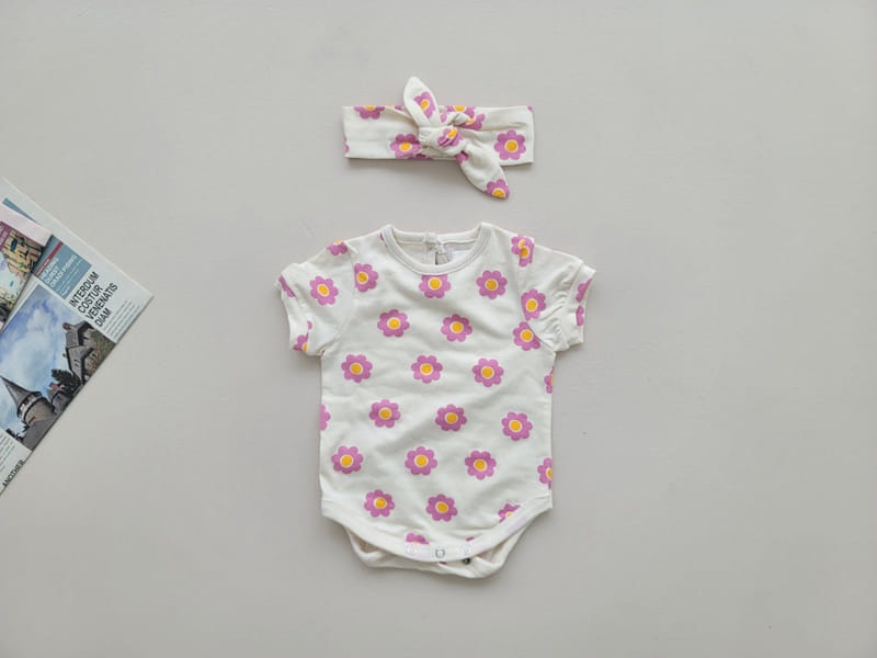Moran - Korean Baby Fashion - #babyfashion - Mon Mon Flower Body Suit Set - 2