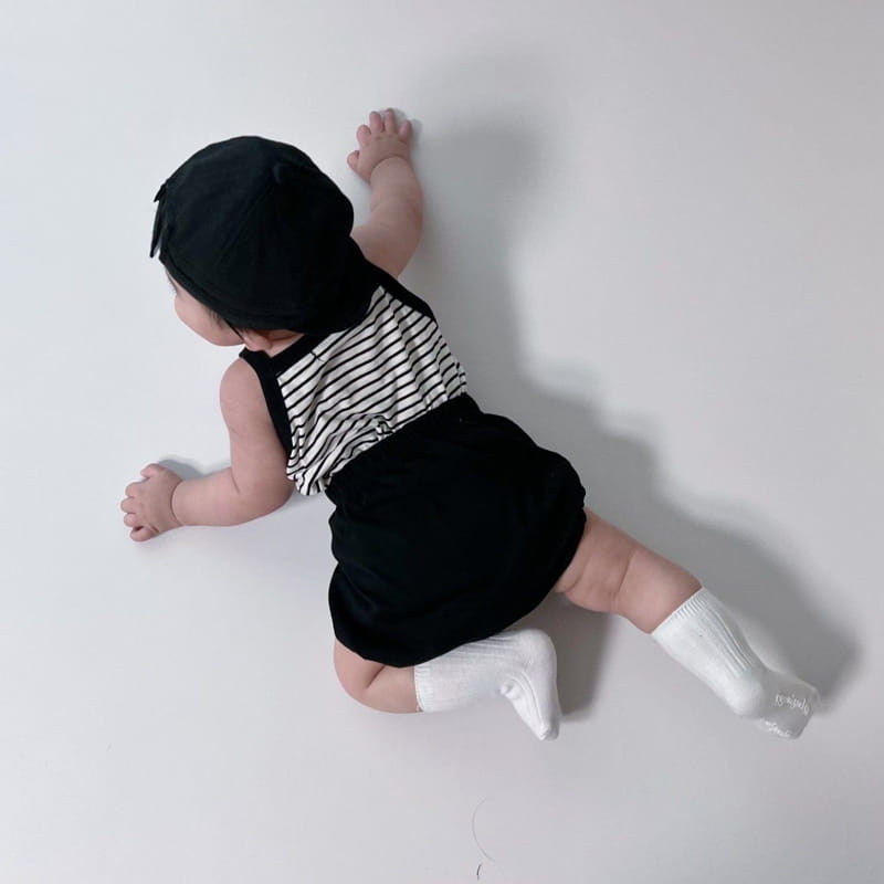 Moran - Korean Baby Fashion - #babygirlfashion - Basic Sleeveless Bebe Top Bottom Set - 8
