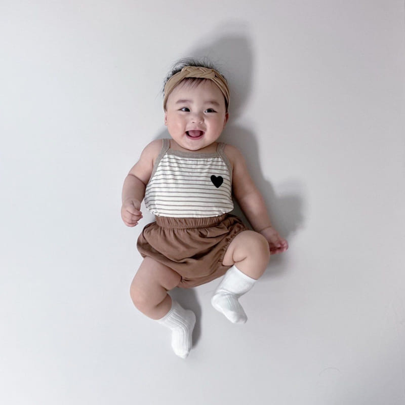 Moran - Korean Baby Fashion - #babylifestyle - Basic Sleeveless Bebe Top Bottom Set - 9