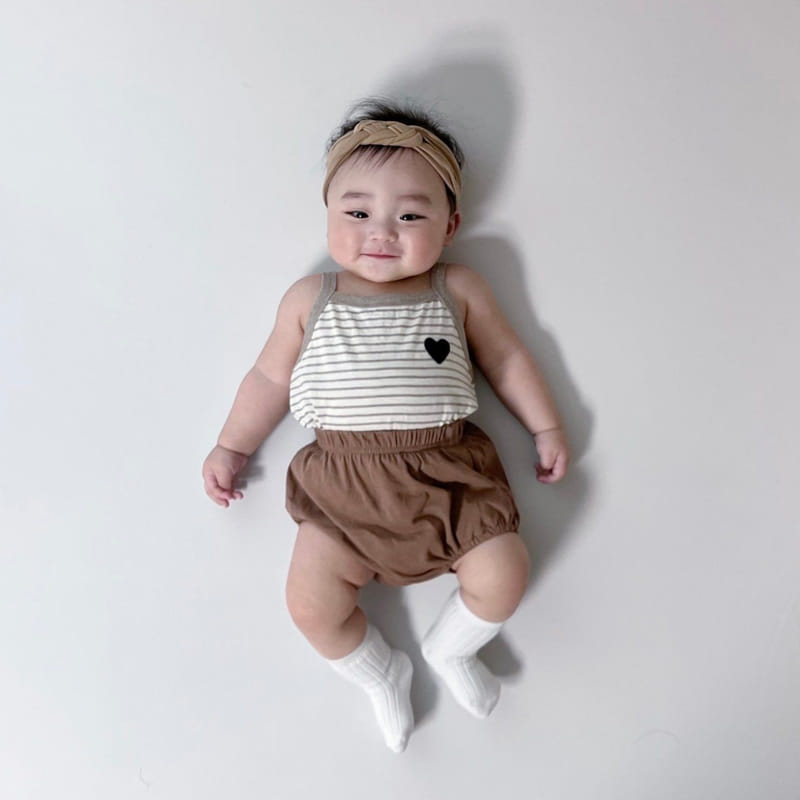 Moran - Korean Baby Fashion - #babyoninstagram - Basic Sleeveless Bebe Top Bottom Set - 10