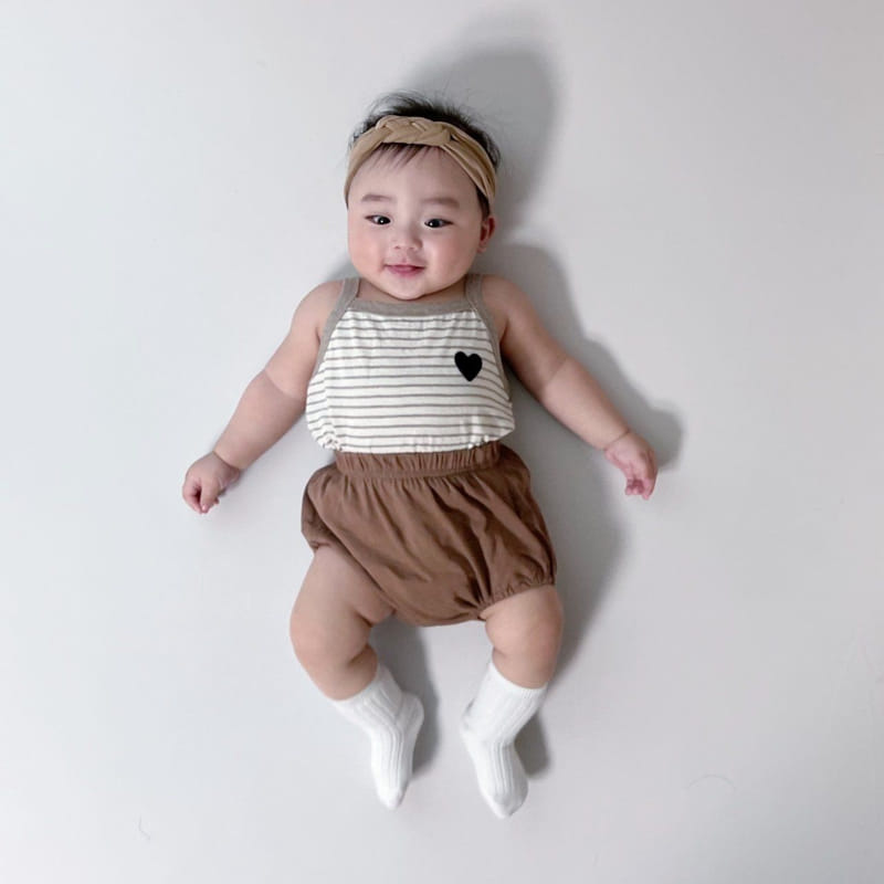 Moran - Korean Baby Fashion - #babyootd - Basic Sleeveless Bebe Top Bottom Set - 11