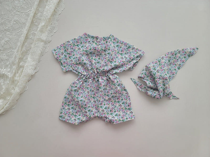 Moran - Korean Baby Fashion - #babyoutfit - Flower Buni Body Suit Set - 4