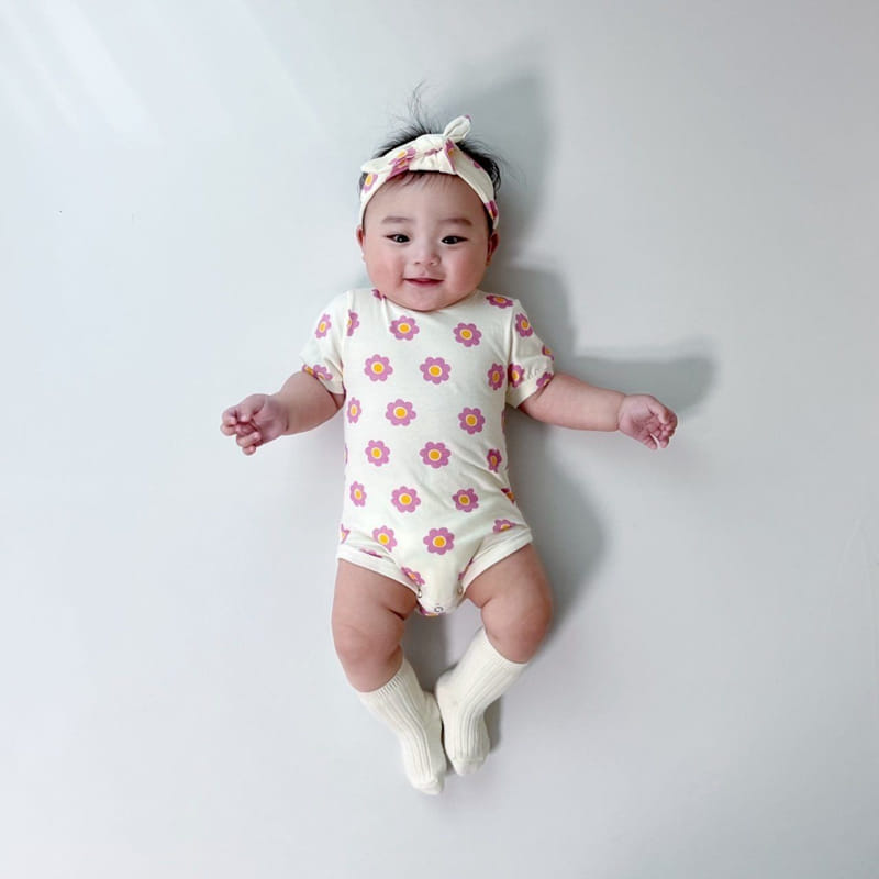 Moran - Korean Baby Fashion - #babywear - Mon Mon Flower Body Suit Set - 10
