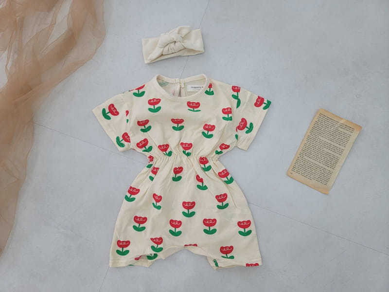 Moran - Korean Baby Fashion - #onlinebabyboutique - Tulip Body Suit Set - 2