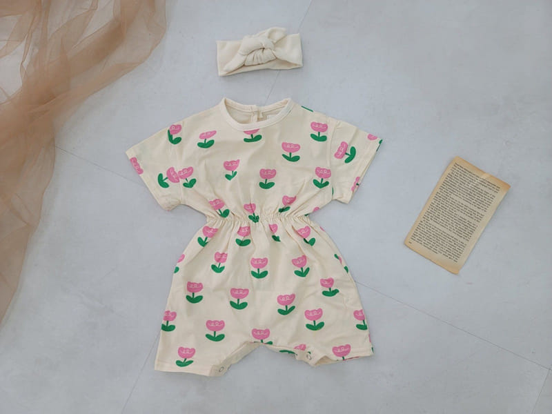 Moran - Korean Baby Fashion - #onlinebabyshop - Tulip Body Suit Set - 3