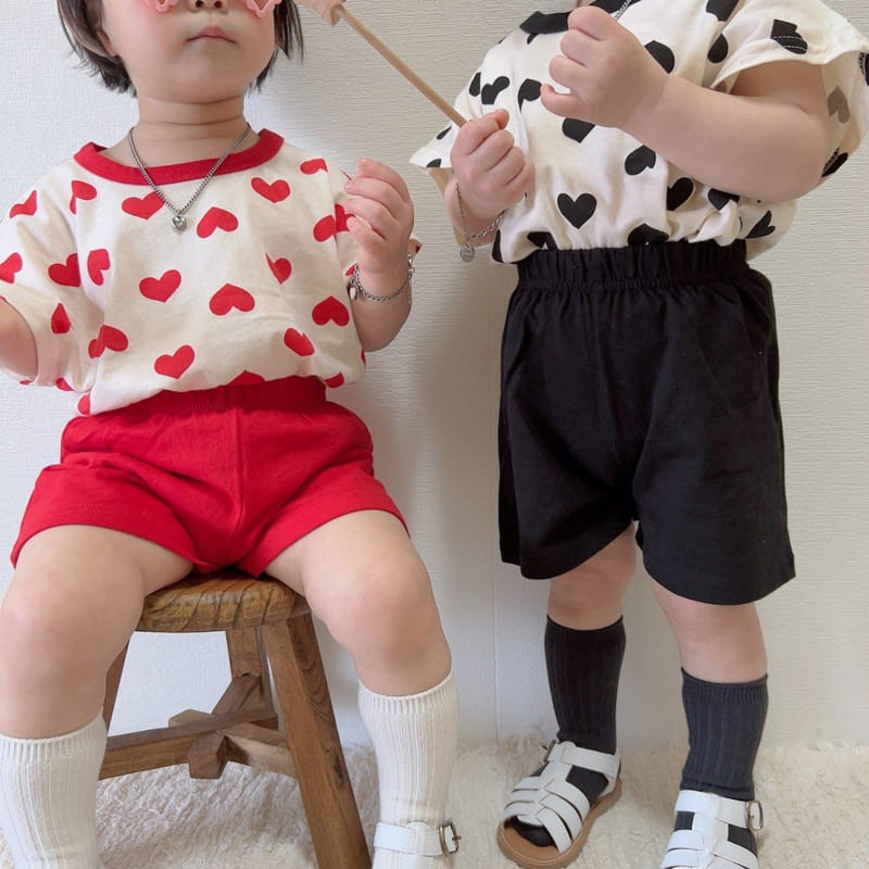 Moran - Korean Children Fashion - #kidzfashiontrend - Love You Top Bottom Set - 5