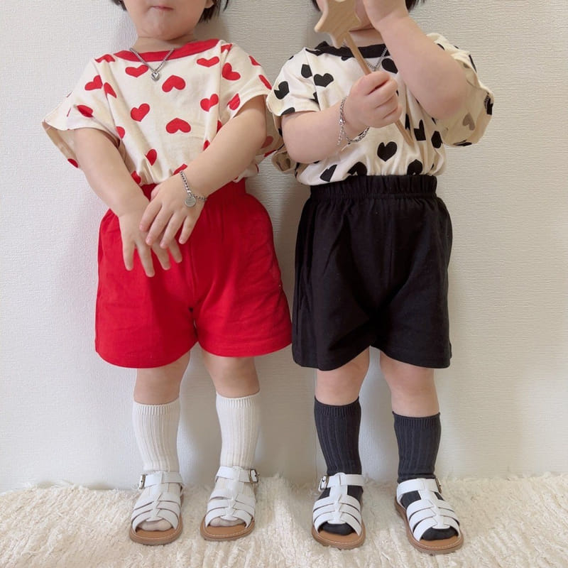 Moran - Korean Children Fashion - #littlefashionista - Love You Top Bottom Set - 7