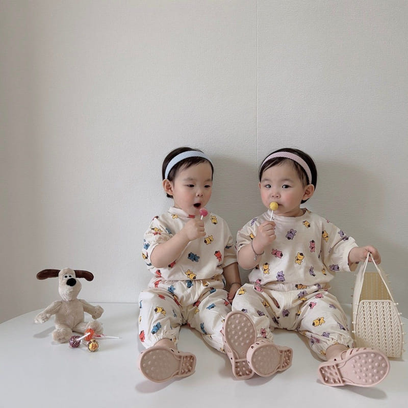 Moran - Korean Children Fashion - #magicofchildhood - Summer Hat Bear Top Bottom Set - 11