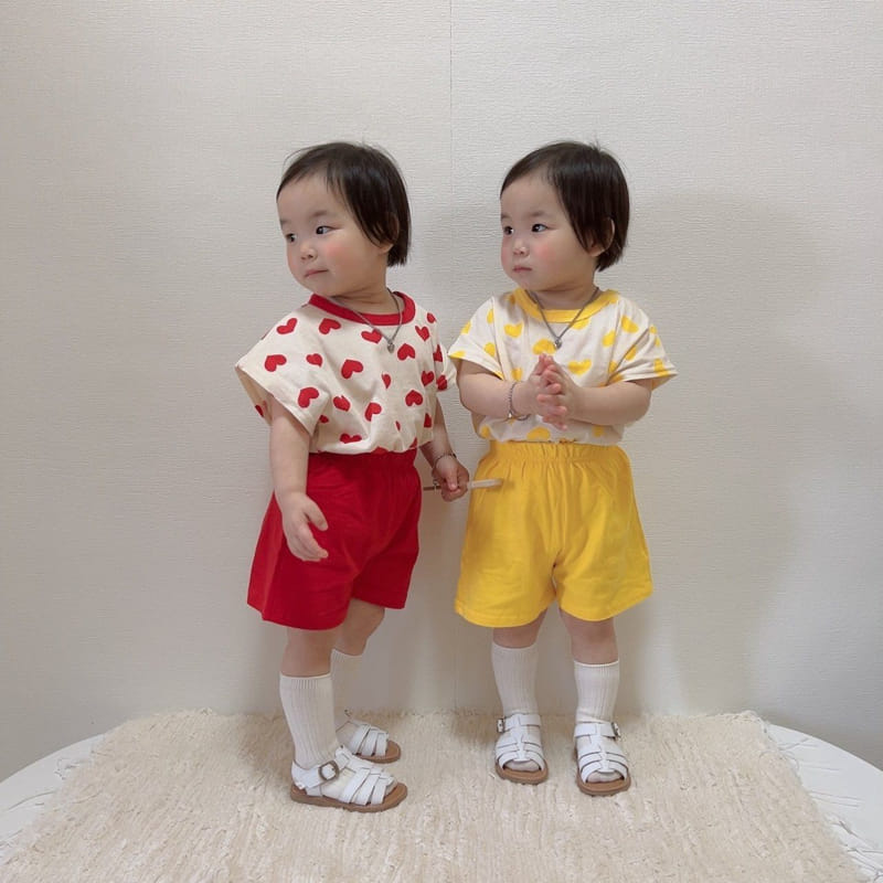 Moran - Korean Children Fashion - #magicofchildhood - Love You Top Bottom Set - 8