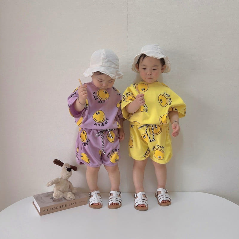 Moran - Korean Children Fashion - #minifashionista - Nice Smile Top Bottom Set - 11