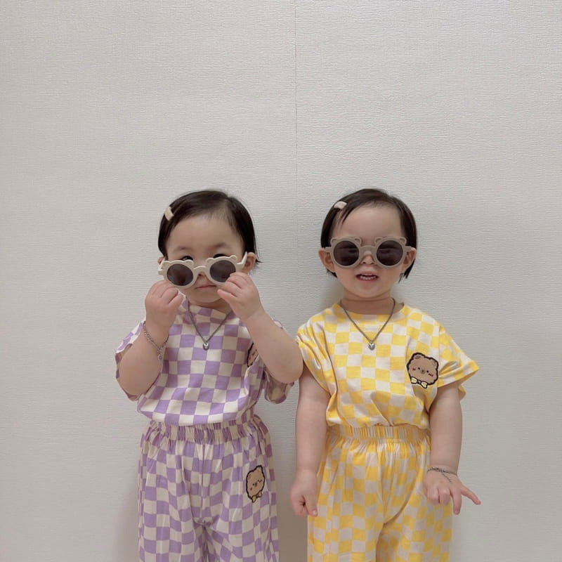 Moran - Korean Children Fashion - #stylishchildhood - Raibbon Bear Top Bottom Set - 7