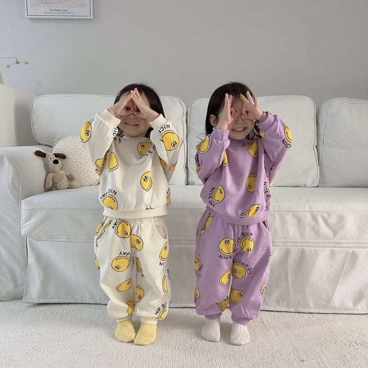 Moran - Korean Children Fashion - #toddlerclothing - Nice Day Top Bottom Set - 3
