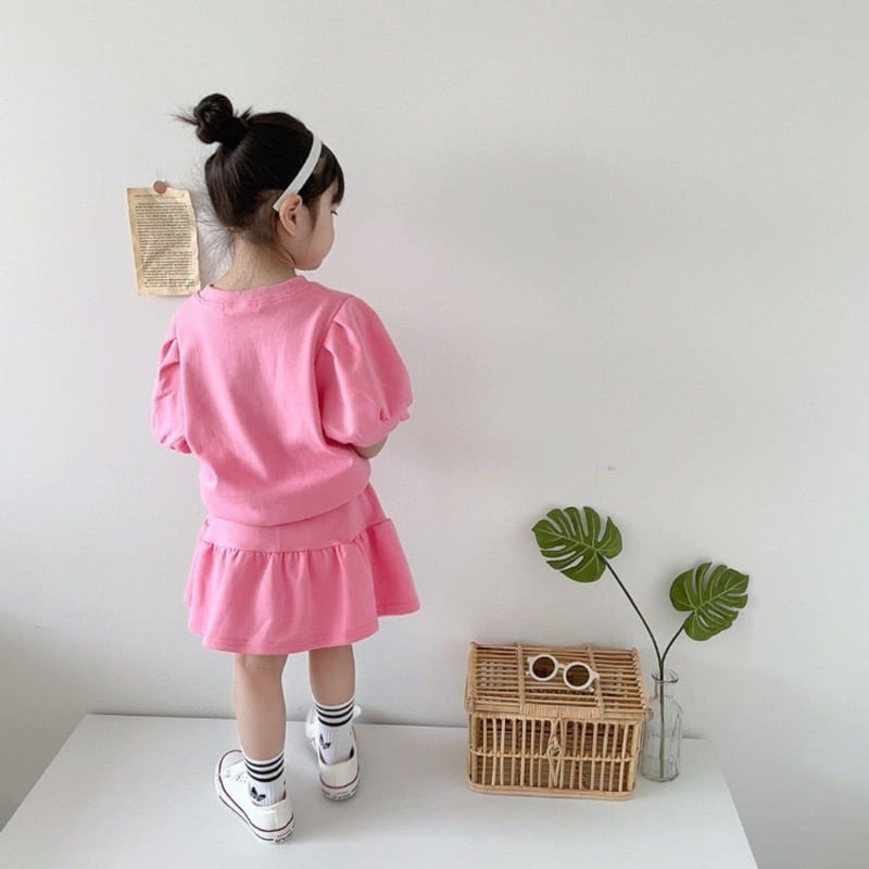 Moran - Korean Children Fashion - #toddlerclothing - Best Friend Pink Top  Bottom Set - 9