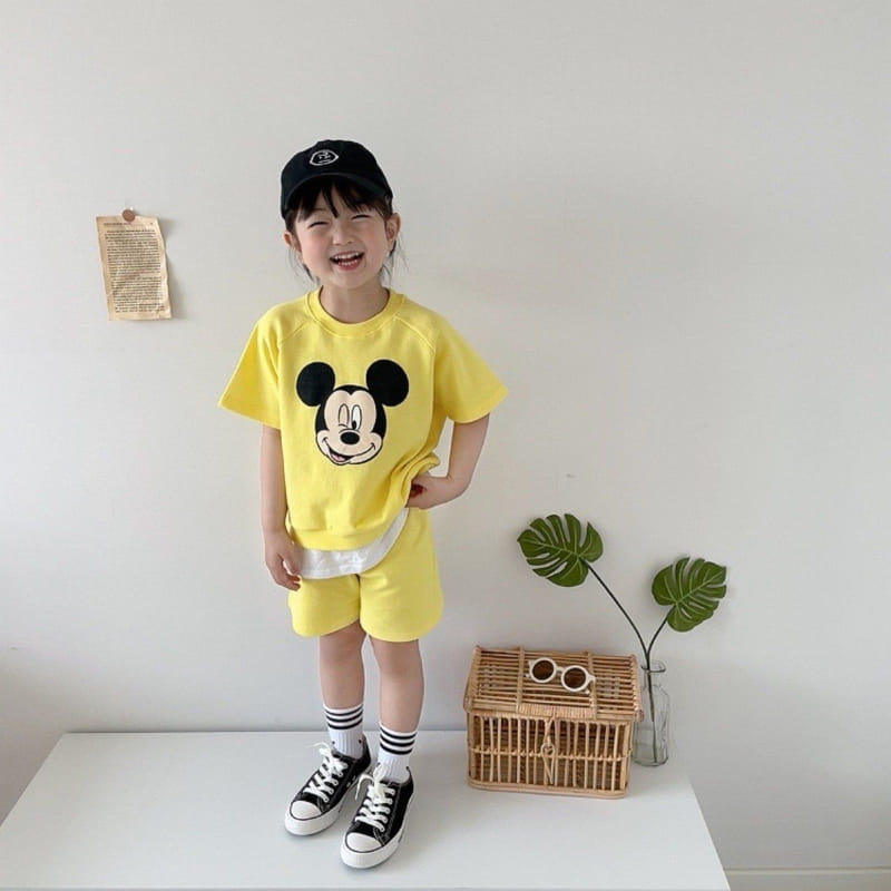 Moran - Korean Children Fashion - #toddlerclothing - Best Friend Yellow Top  Bottom Set - 8