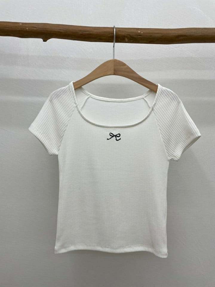 Most - Korean Women Fashion - #womensfashion - Ribbon Rib Tee - 2