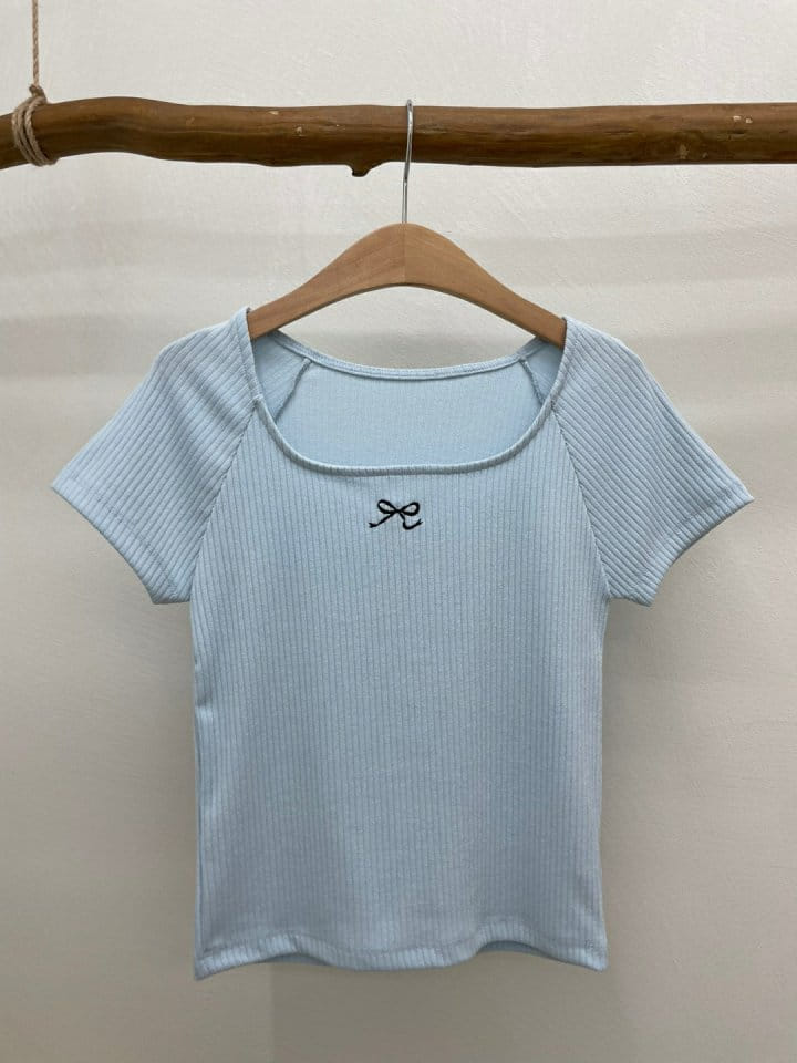 Most - Korean Women Fashion - #momslook - Ribbon Rib Tee - 4