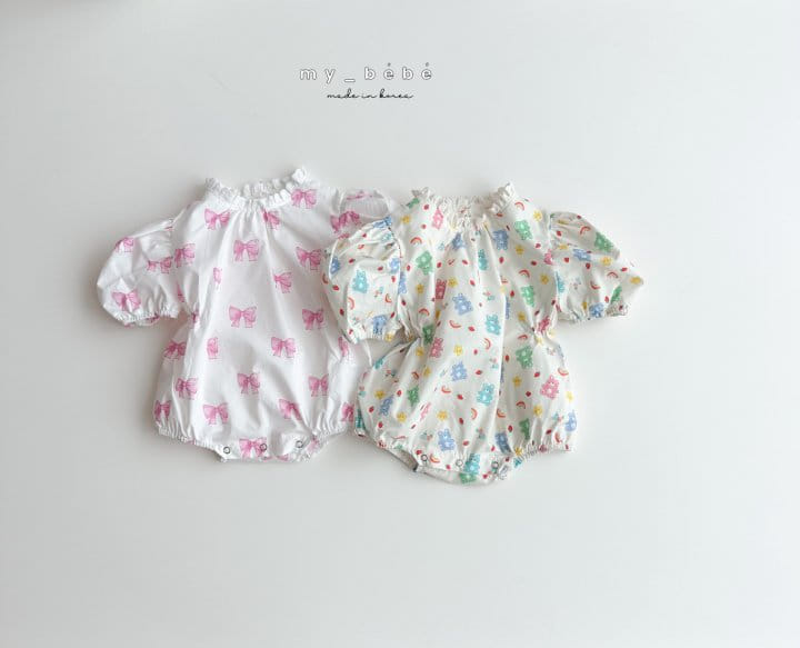 My Bebe - Korean Baby Fashion - #babyboutiqueclothing - Berry Picnic Body Suit - 2
