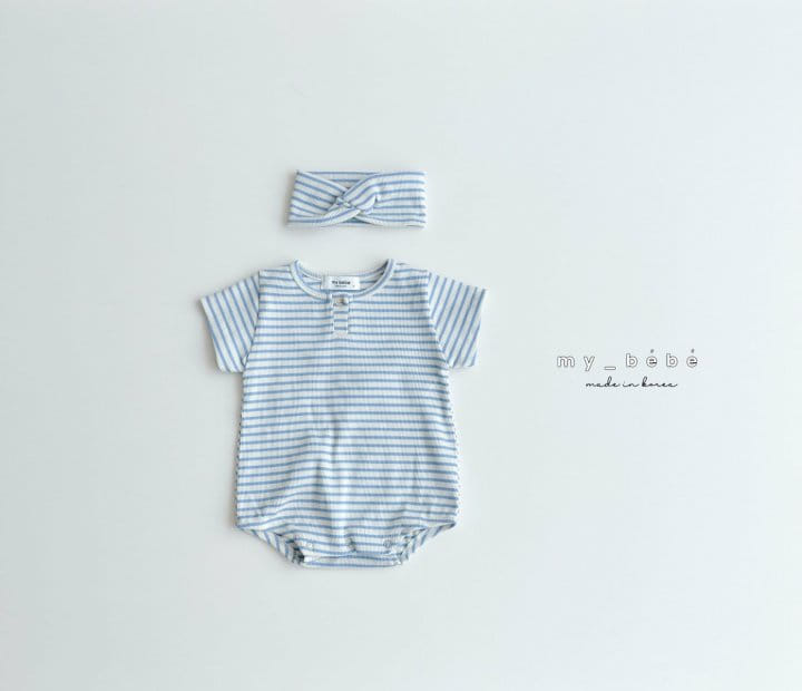 My Bebe - Korean Baby Fashion - #babyfever - Tight Body Suit With Hair Band - 7