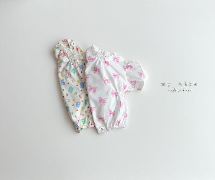 My Bebe - Korean Baby Fashion - #babyfever - Berry Picnic Body Suit - 5