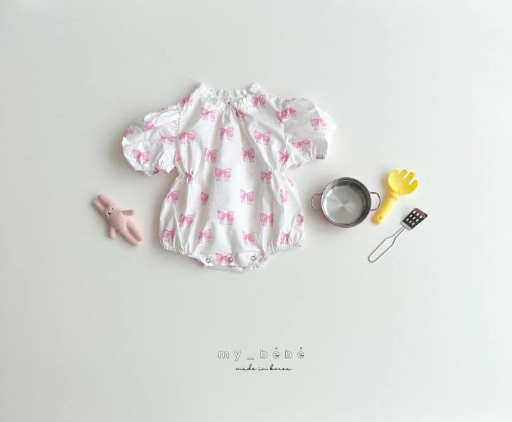 My Bebe - Korean Baby Fashion - #babygirlfashion - Berry Picnic Body Suit - 6