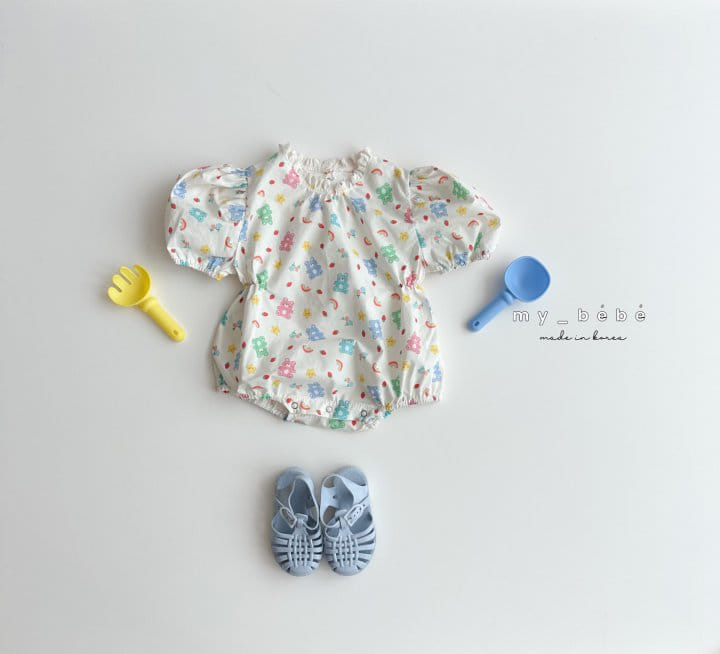My Bebe - Korean Baby Fashion - #babyootd - Berry Picnic Body Suit - 9