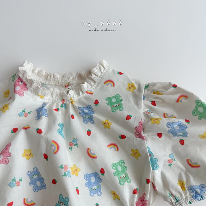 My Bebe - Korean Baby Fashion - #babyoutfit - Berry Picnic Body Suit - 10