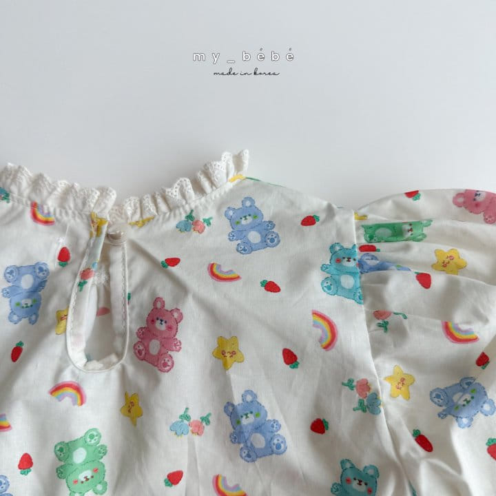 My Bebe - Korean Baby Fashion - #babyoutfit - Berry Picnic Body Suit - 11