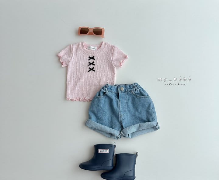 My Bebe - Korean Children Fashion - #Kfashion4kids - Chcok Chock Crop Tee - 7