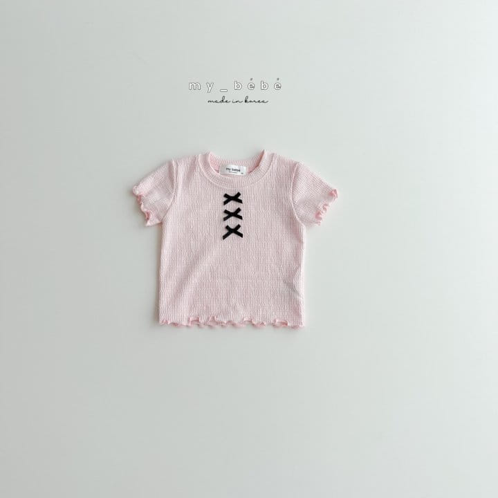 My Bebe - Korean Children Fashion - #kidsstore - Chcok Chock Crop Tee - 5