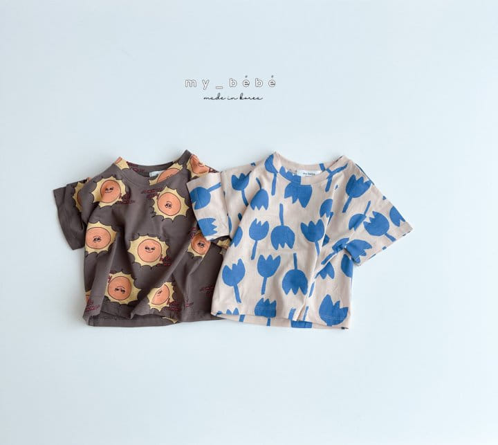 My Bebe - Korean Children Fashion - #kidzfashiontrend - Natural Short Sleeve Tee - 2