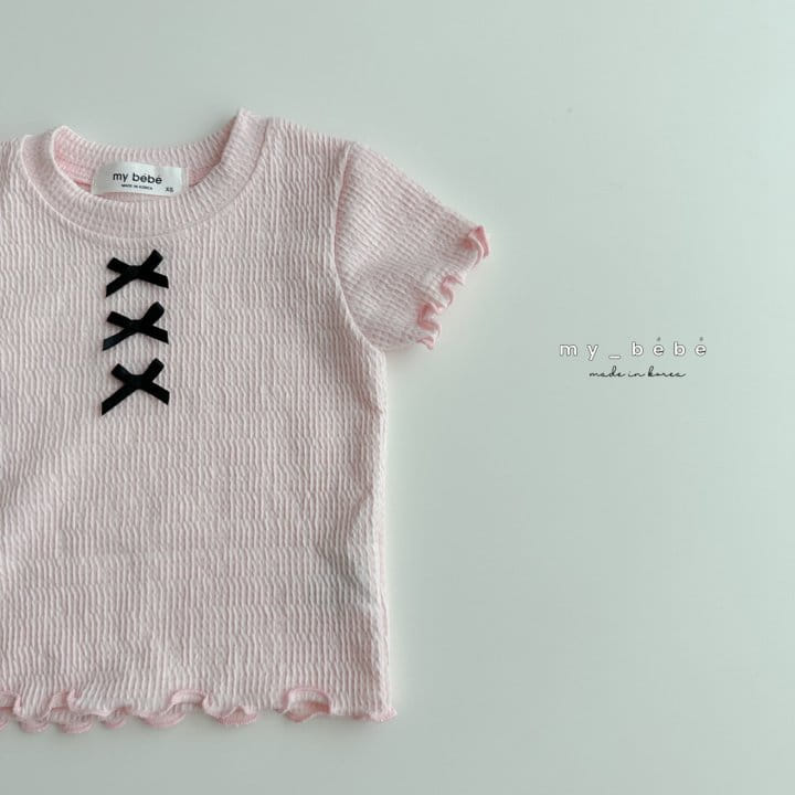 My Bebe - Korean Children Fashion - #kidzfashiontrend - Chcok Chock Crop Tee - 6