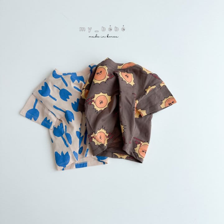 My Bebe - Korean Children Fashion - #Kfashion4kids - Natural Short Sleeve Tee - 4
