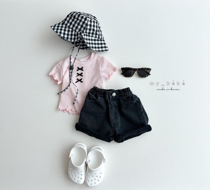 My Bebe - Korean Children Fashion - #magicofchildhood - Chcok Chock Crop Tee - 9