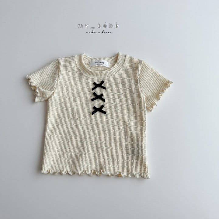 My Bebe - Korean Children Fashion - #prettylittlegirls - Chcok Chock Crop Tee - 11