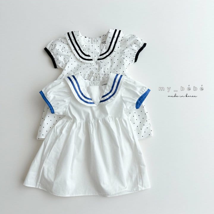 My Bebe - Korean Children Fashion - #prettylittlegirls - Sailor Marine One-Piece - 3