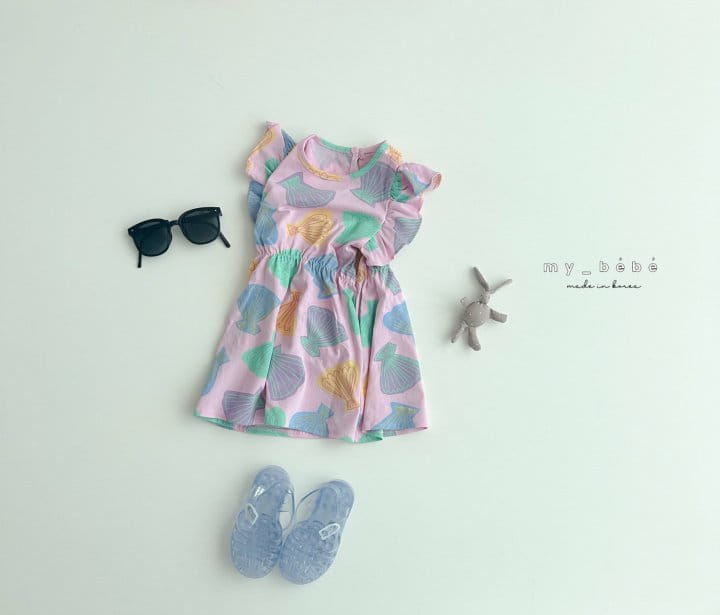 My Bebe - Korean Children Fashion - #stylishchildhood - Sleeve Frill One-Piece - 9