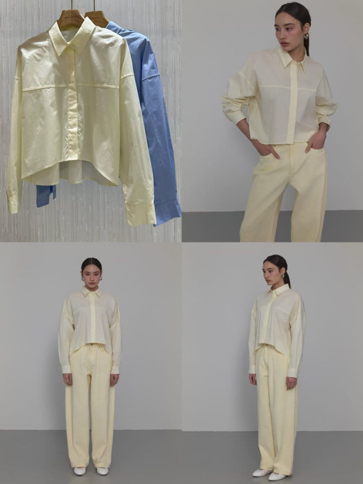 Neroli36 - Korean Women Fashion - #pursuepretty - Silket Slit Shirt - 4
