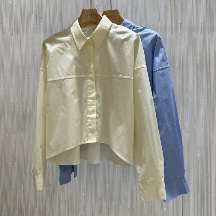 Neroli36 - Korean Women Fashion - #vintageinspired - Silket Slit Shirt