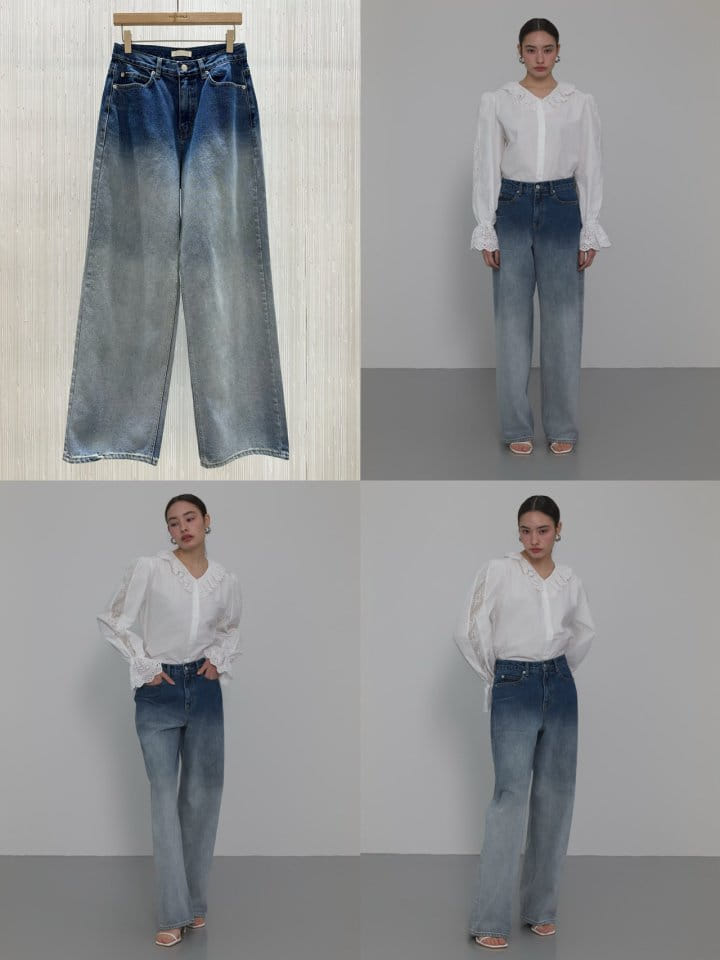 Neroli36 - Korean Women Fashion - #womensfashion - Gradation Denim Pants - 3